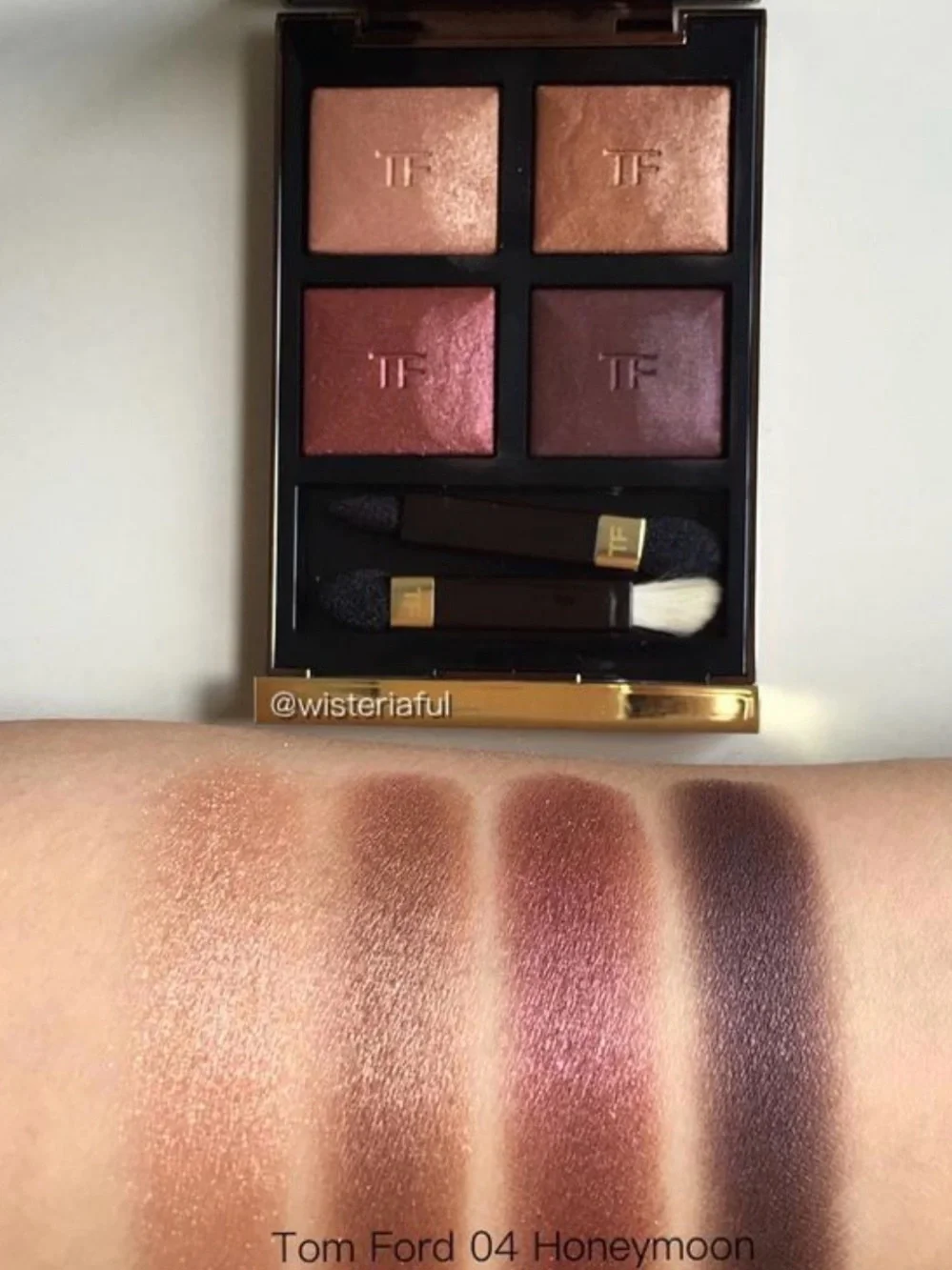 BNIB Tom Ford 04 Honeymoon Eyeshadow Quad — Champagne, Rose Gold, Berry & Plum